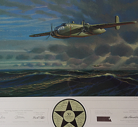 Framed print "The Doolittle Raiders 50th Anniversary" with autographs